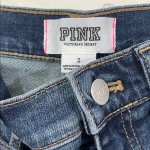 PINK Victoria’s Secret distressed jean shorts Sz 2